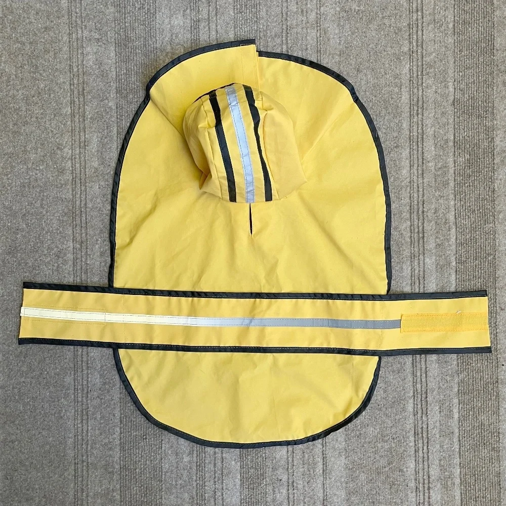 Yellow & Black Raincoat With Reflective for Dogs In Size Medium - Picture 3 of 9